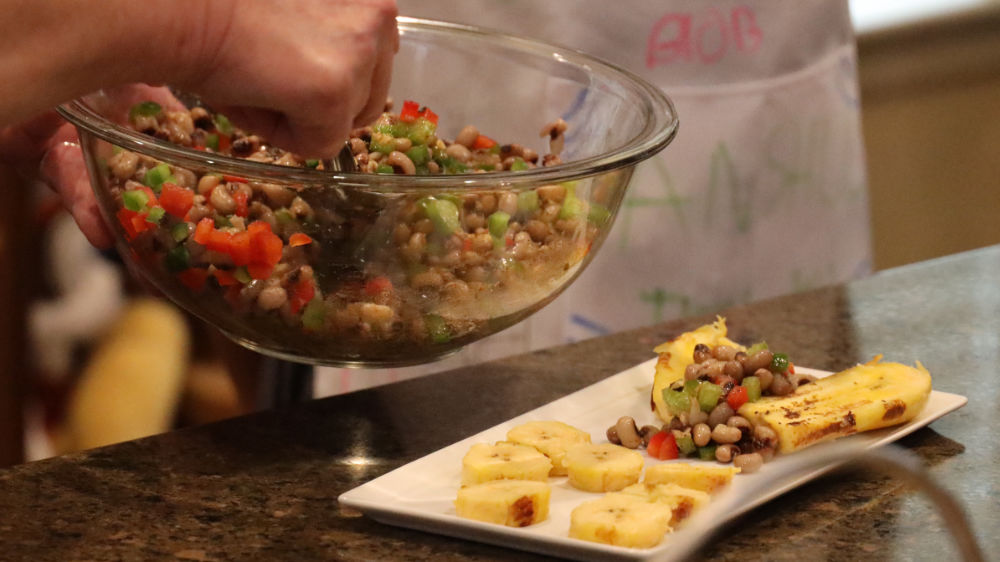 African Cuisine Boli served with Sauteed Plantains